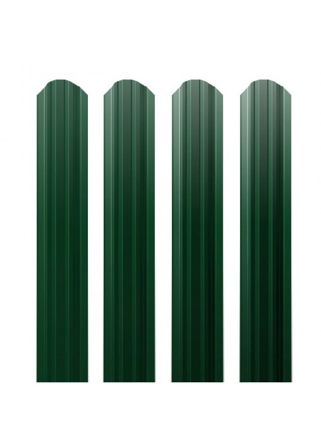 Штакетник RAL 6005 зеленый M фигурный 2-х сторон 2000мм - фото - 1