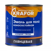 Эмаль ПФ-266 для пола Krafor Красно-коричневая 2,7кг - фото - 1
