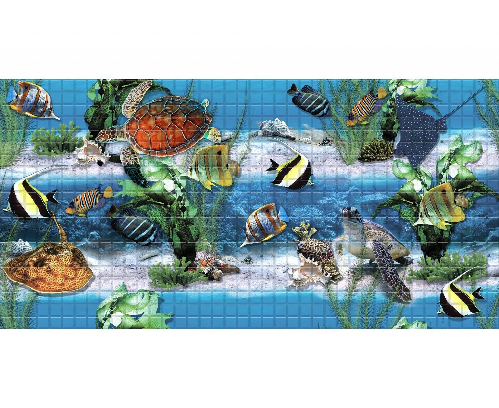 Панель ПВХ STELLA 0,3 мозаика «Подводный мир» 957*480 мм (10) - фото - 1