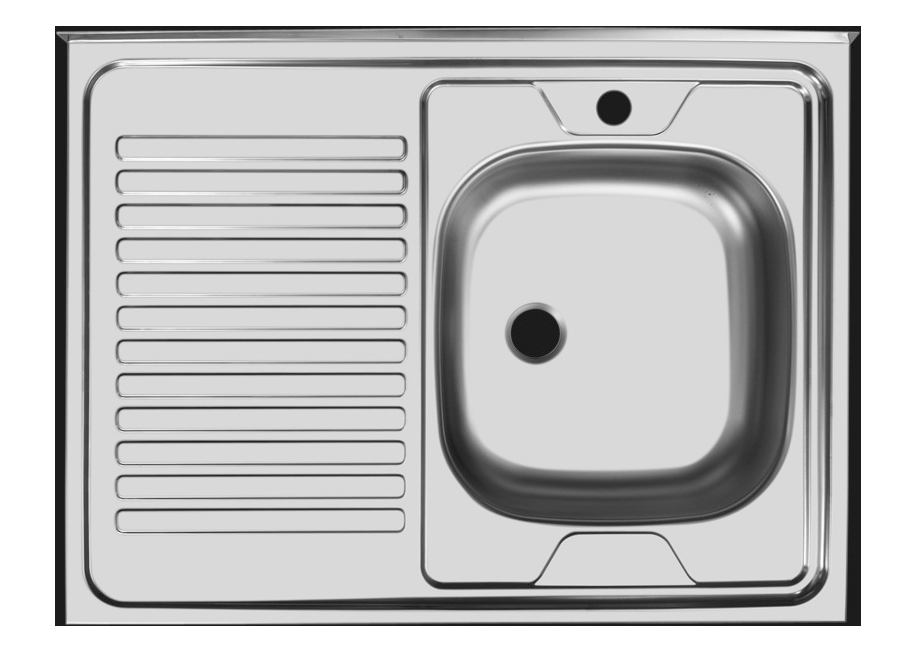 Мойка кухонная прямоугольная UKINOX STD800*600 правая накладная, нерж.сталь* - фото - 1