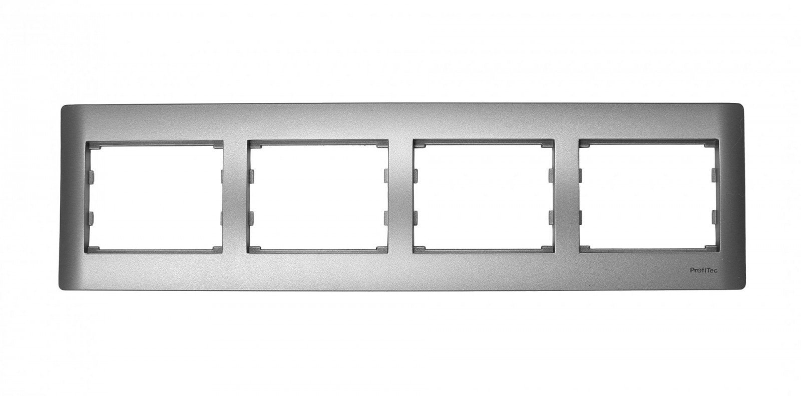 Рамка 4СП гориз Profitec Corsa ST GLOSS (PC-пласт) серебро мат - фото - 1