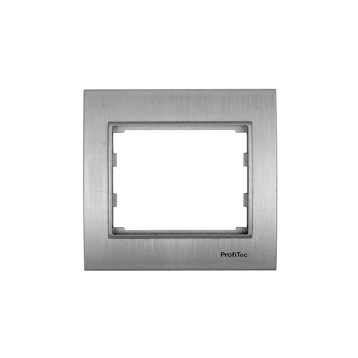 Рамка 1СП Profitec Corsa ST SATIN (PC-пласт) серебро метал - фото - 1