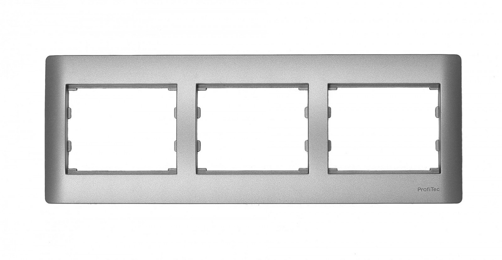 Рамка 3СП гориз Profitec Corsa ST GLOSS (PC-пласт) серебро мат - фото - 1