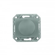 Выключатель 1 кл. диммер 500W ProfiTec Corsa ST мех+накл (PC-пласт) серебро мат - фото - 1