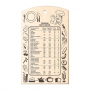 Доска разделочная деревянная Marmiton Таблица мер и весов, 30x18,5 см - фото - 1