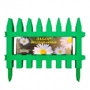 Забор декоративный пластиковый Частокол №1 ЗД01, 28*300см, зеленый //Palisad - фото - 1