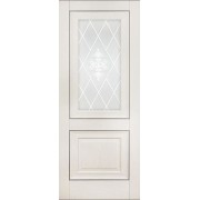 Дверь межкомнатная остекленная/декор. модель №62 600*2000 Пвх, Дуб айвори - фото - 1