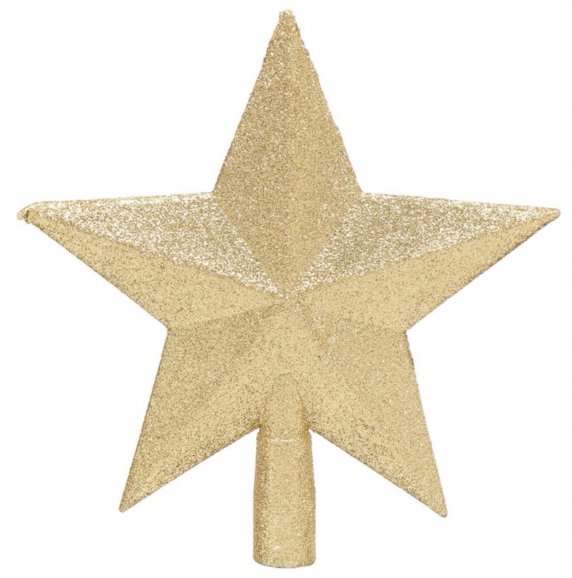 Верхушка ёлочная Звезда сверкающая, золотая 20см, пластик SYCD18-003G - фото - 1