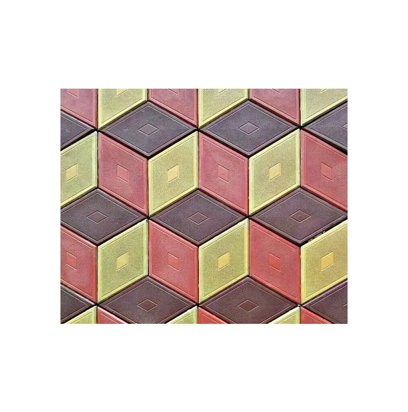 Плитка бетон "Ромб узорный" Желтый (384шт/12м²) - фото - 1