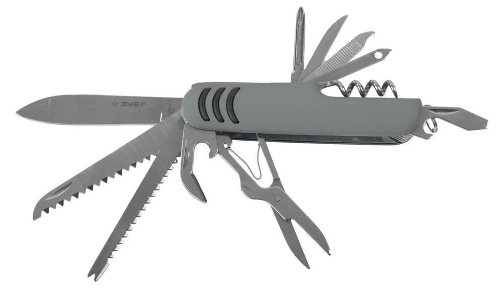 Нож многофункциональный 12 в 1, 90 мм, обрезиненная рукоятка ЗУБР - фото - 1