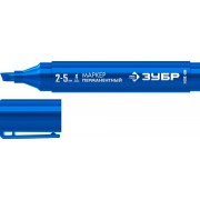 Маркер перманентный клиновидный, 2-5мм, синий, Зубр Профессионал, МП-300К (12) - фото - 1