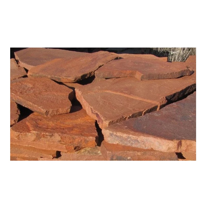 Камень-плитняк "Лапша" терракотово-красная 15-30мм (20м² поддон) - фото - 1