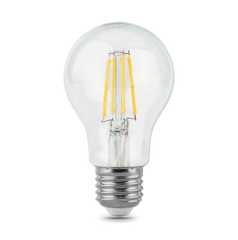 Лампа светодиодная LED 10Вт Груша E27 930лм 2700К теплый белый, Gauss Filament - фото - 1