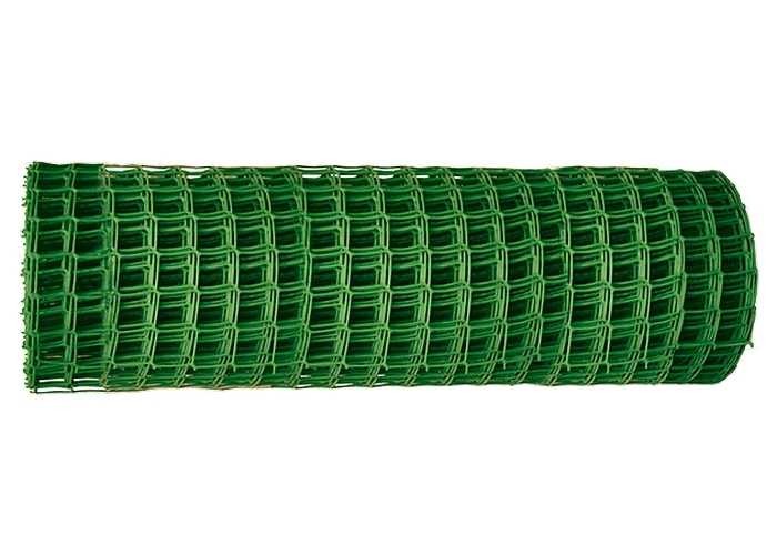 Заборная решетка ПВХ 25*1.5м (яч23*23мм) темно-зеленая - фото - 1