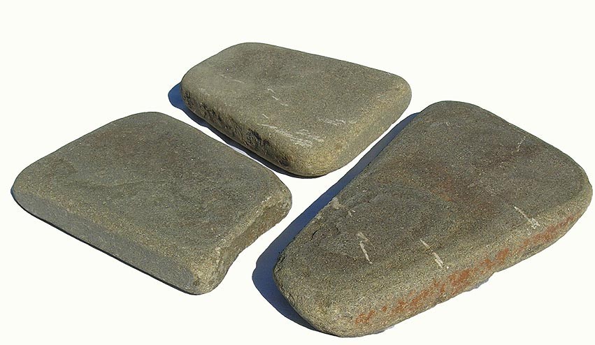 Камень песчаник галтованный серо-зеленый 40мм (20м² поддон) - фото - 1