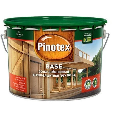 Грунт для защиты древесины 9 л Pinotex Base - фото - 1