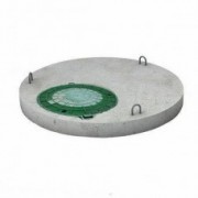 Крышка бетонная с полимерным люком D-1,5м - фото - 1
