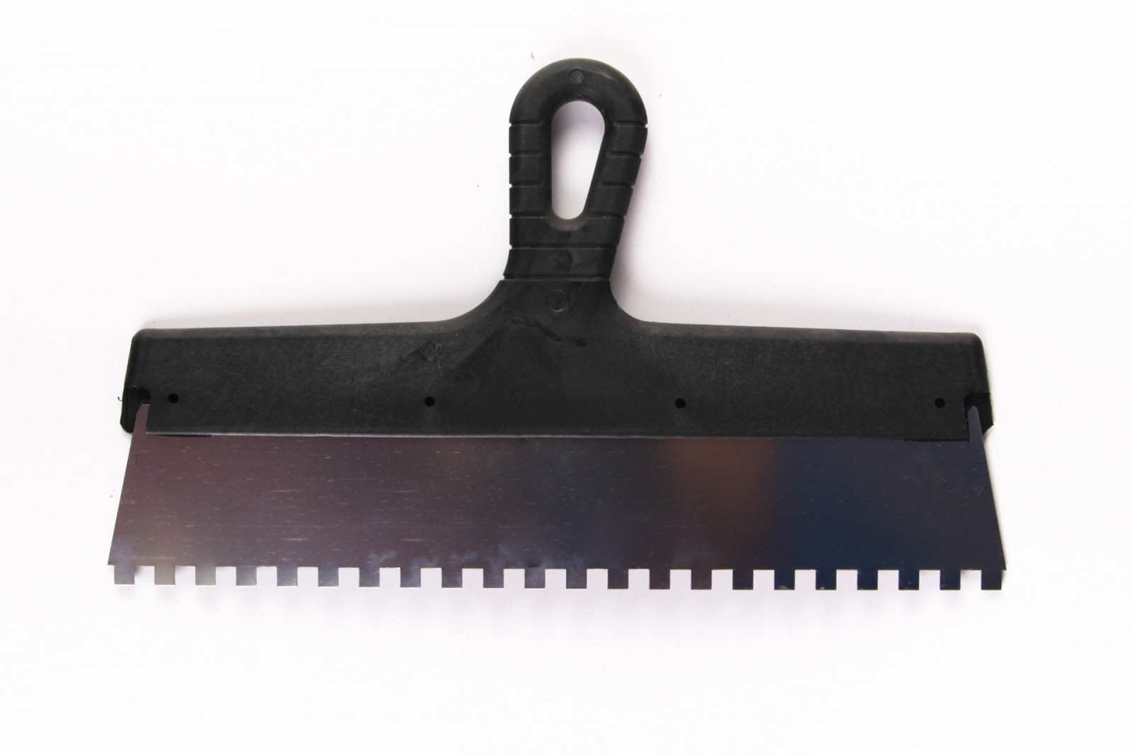 Шпатель фасадный зубчатый КЕДР, нержавеющая сталь, пластиковая ручка, 300 мм, зуб 6 x 6 мм - фото - 1