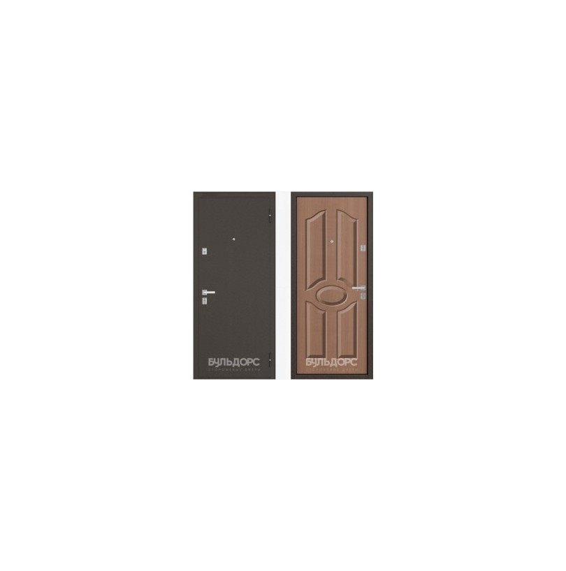 Дверь "Бульдорс 12С Сталь-МДФ" цвет карамель 2000*900 левая - фото - 1