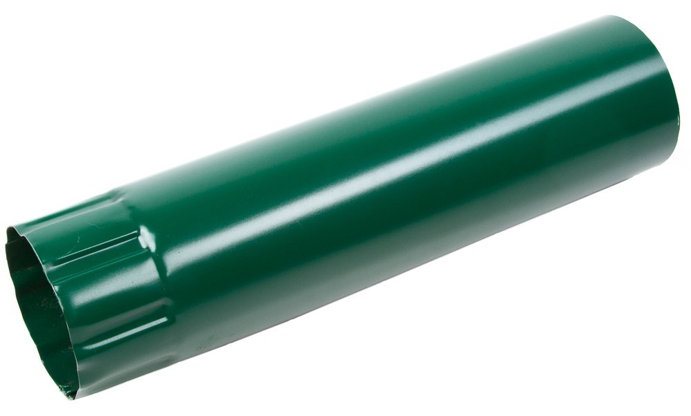 Труба водосточная металл D-100mm RAL 6005 зеленый 2000мм - фото - 1