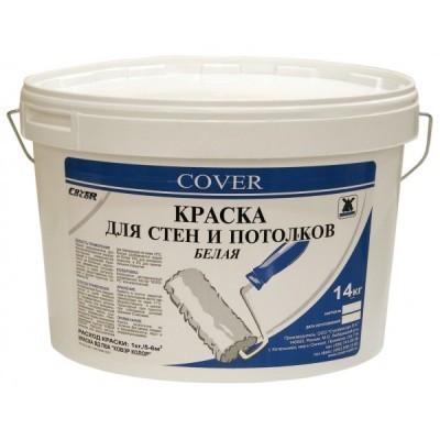 Краска воднодисперсионная для стен и потолков Cover Color Белая 40кг - фото - 1