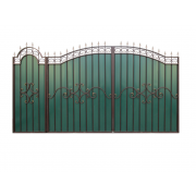 Ворота с калиткой №21/2 Зеленый 4090*2350мм(В)/1050*2350мм(К) - фото - 1