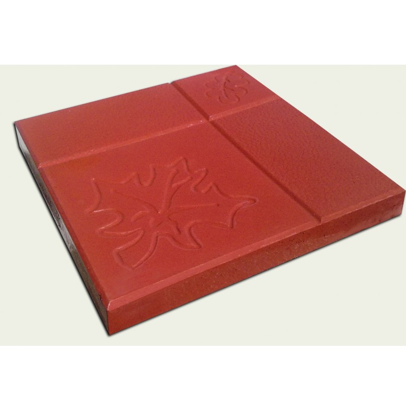 Плитка бетон 300*300*30мм "Кленовый лист" Красный - фото - 1
