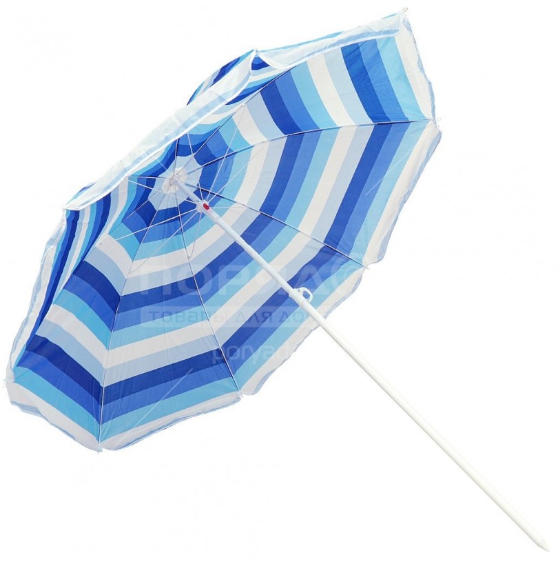 Зонт пляжный D=180 см, с наклоном, 8 спиц (разноцвет.) - фото - 1