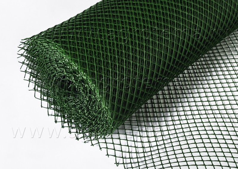 Заборная решетка ПВХ 20*1.5м (яч18*18мм) темно-зеленая - фото - 1