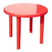 Стол пласт круглый (красный) - фото - 1