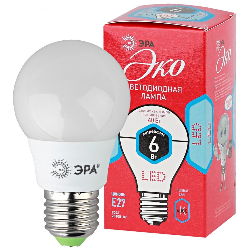 Лампа Эра LED smd A55-8w-840-E27 ECO - фото - 1