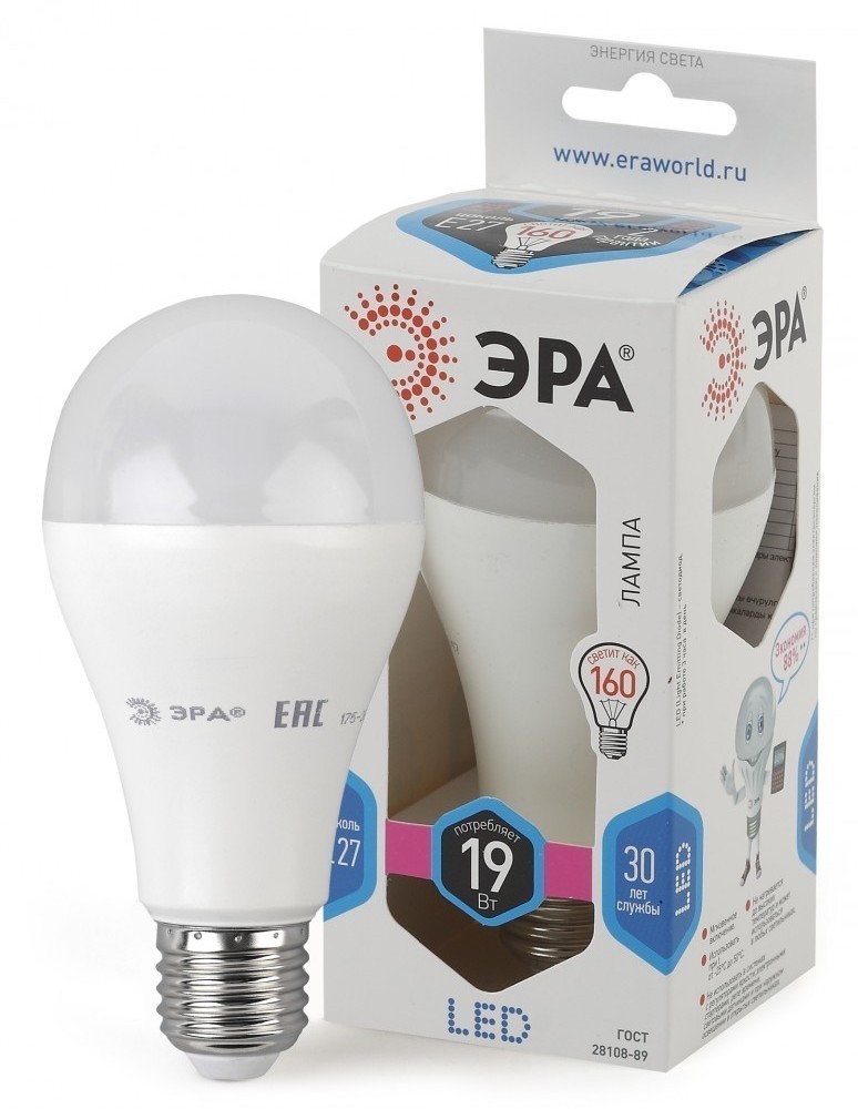Лампа Эра LED smd A60-19w-840-E27 - фото - 1