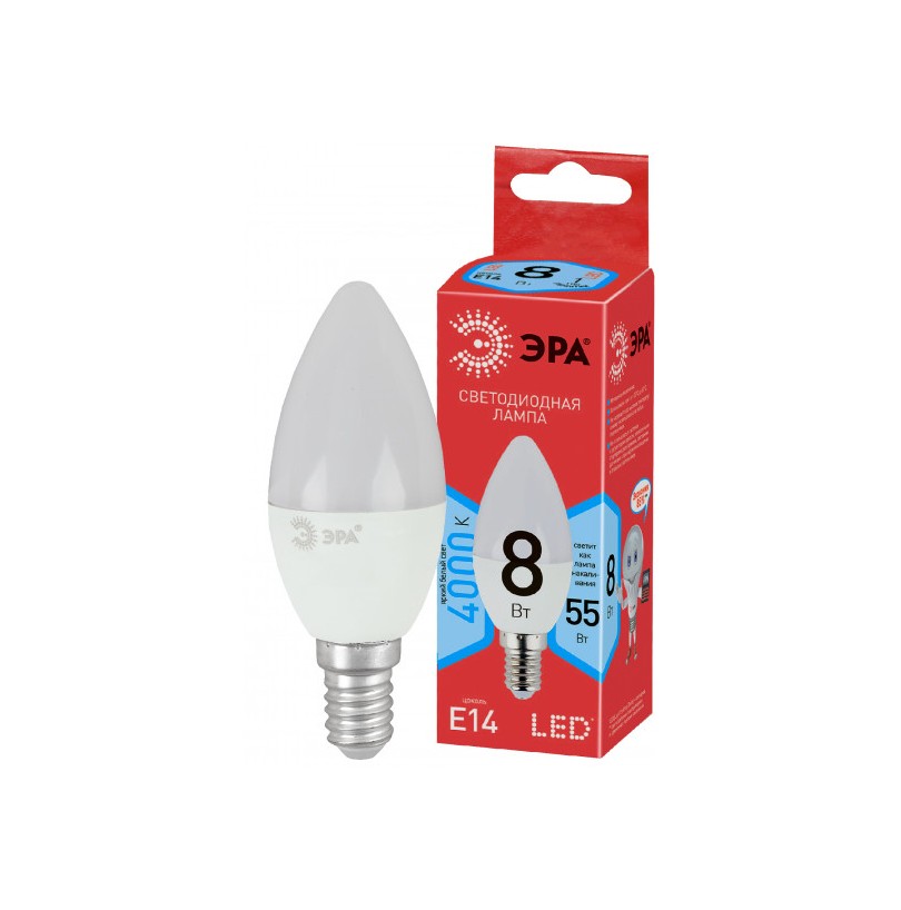 Лампа Эра LED свеча smd B35-8w-840-E14 ECO - фото - 2