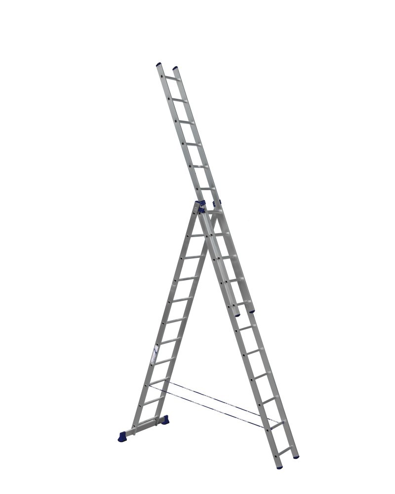 Лестница алюминиевая 3-х секц. 12 ступеней (7.8м) - фото - 1