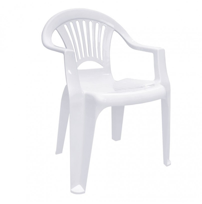 Кресло пластиковое "Луч" белое - фото - 1