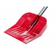 Лопата для уборки снега с черенком, поликарбонат "Альтернатива" 43*42 см, красная - фото - 1