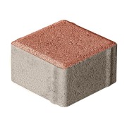Плитка бетон пресс П20-6 "Квадрат" Гранит (100*100) 60мм, красный (792) - фото - 1
