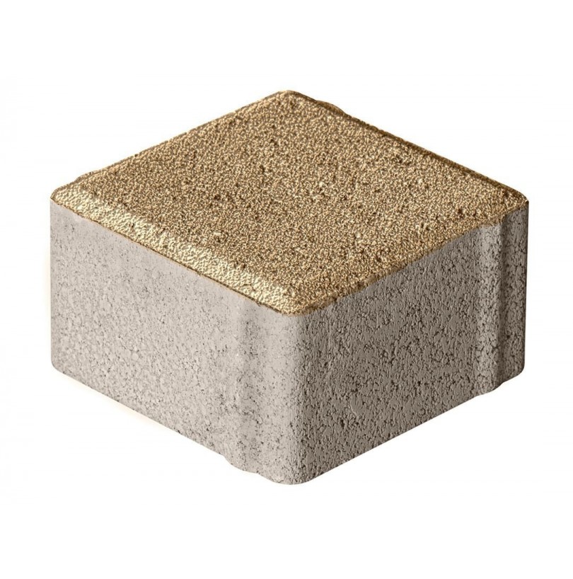 Плитка бетон пресс П20-6 "Квадрат" Гранит (100*100) 60мм, горчичный (792) - фото - 1