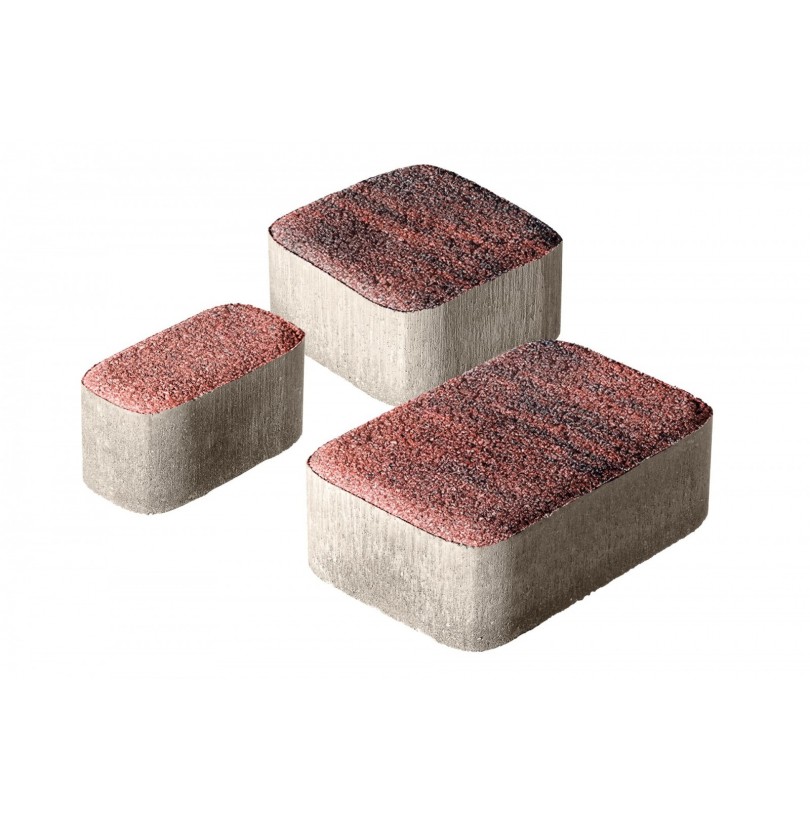 Плитка бетон пресс "Классико" Color mix Гранит (115*115, 172*115, 57*115) 60мм, Вулкан (0,573м2/ряд) - фото - 1