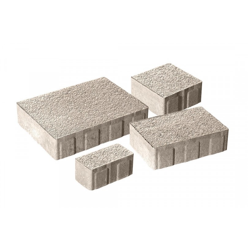 Плитка бетон пресс "Бавария" Гранит (280*210, 210*140, 140*140, 140*70) 60мм, серый (0,549м2/ряд)
