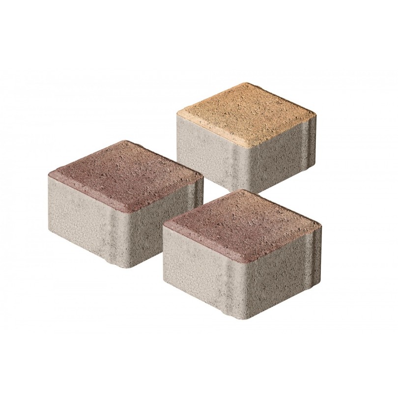 Плитка бетон пресс П20-6 "Квадрат" Color mix (100*100) 60мм, Листопад (792)