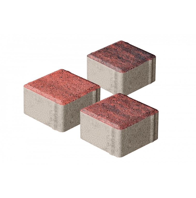 Плитка бетон пресс П20-6 "Квадрат" Color mix (100*100) 60мм, Вулкан (792) - фото - 1
