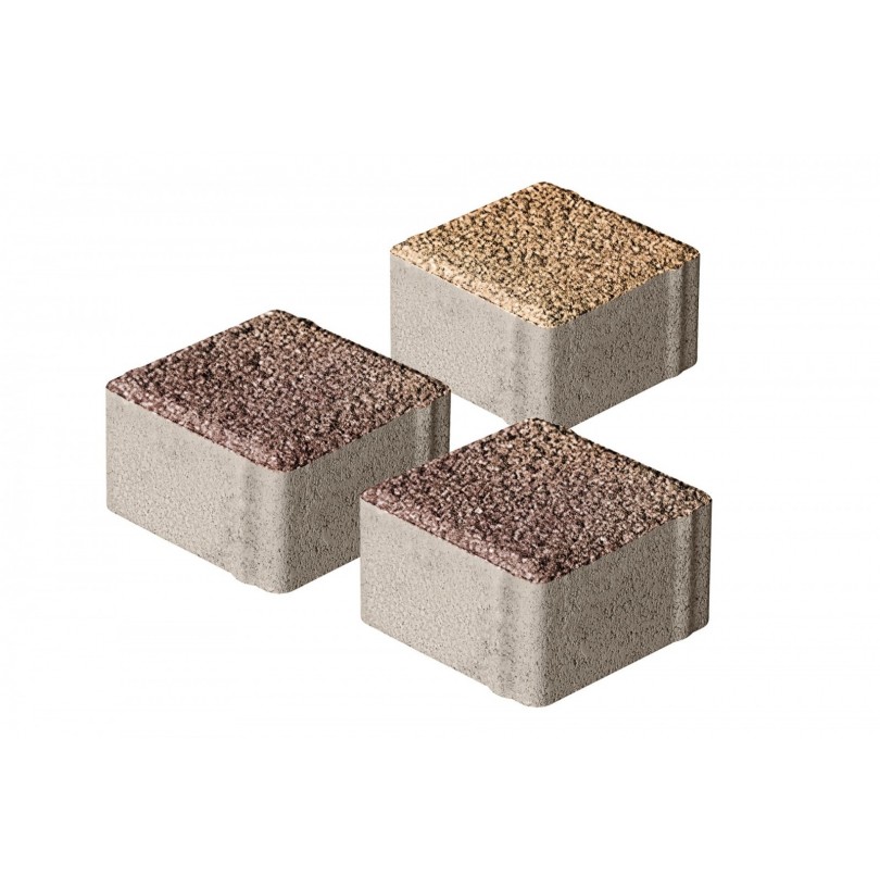 Плитка бетон пресс П20-6 "Квадрат" Color mix Гранит (100*100) 60мм, Листопад (792)