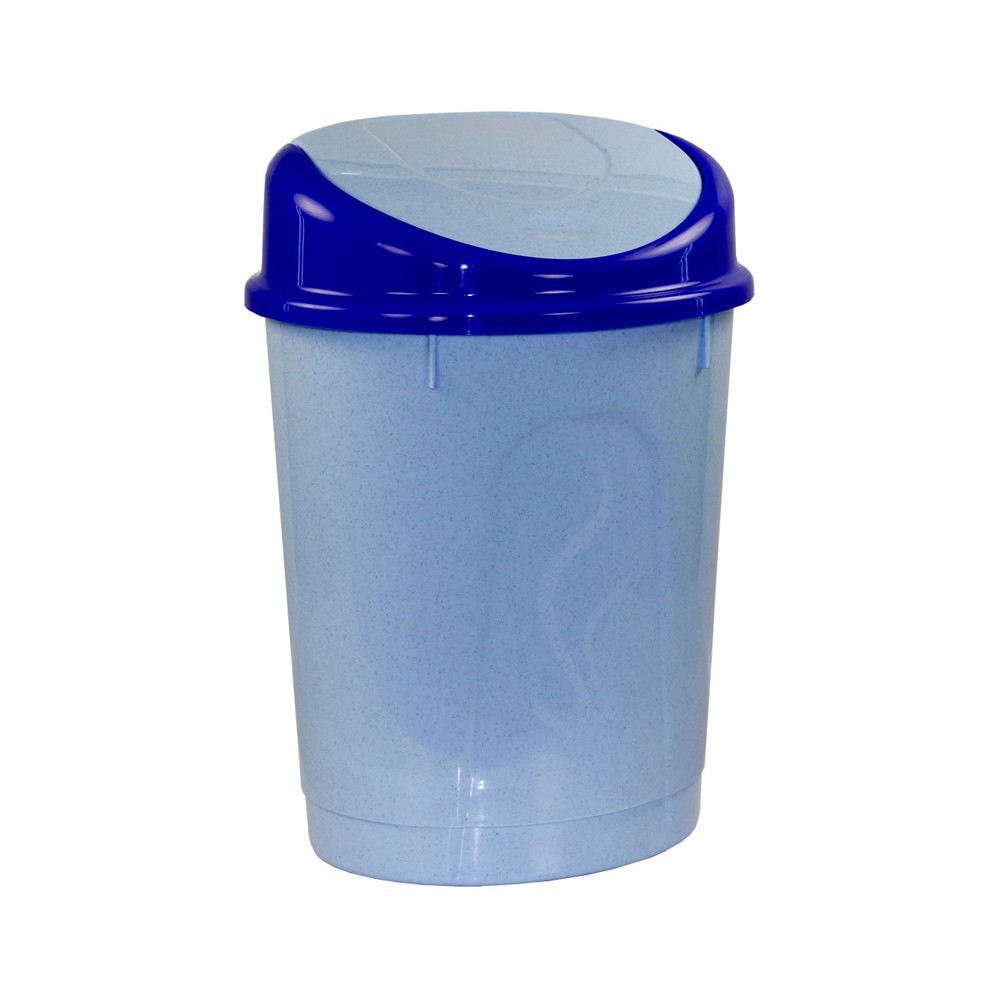 Ведро для мусора с плавающей крышкой М1374, голубой 12л - фото - 1
