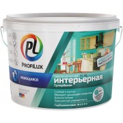 Краска для стен и потолков для влажных помещений латекс Profilux PL-13L глубокоматовая белая 14 кг - фото - 1