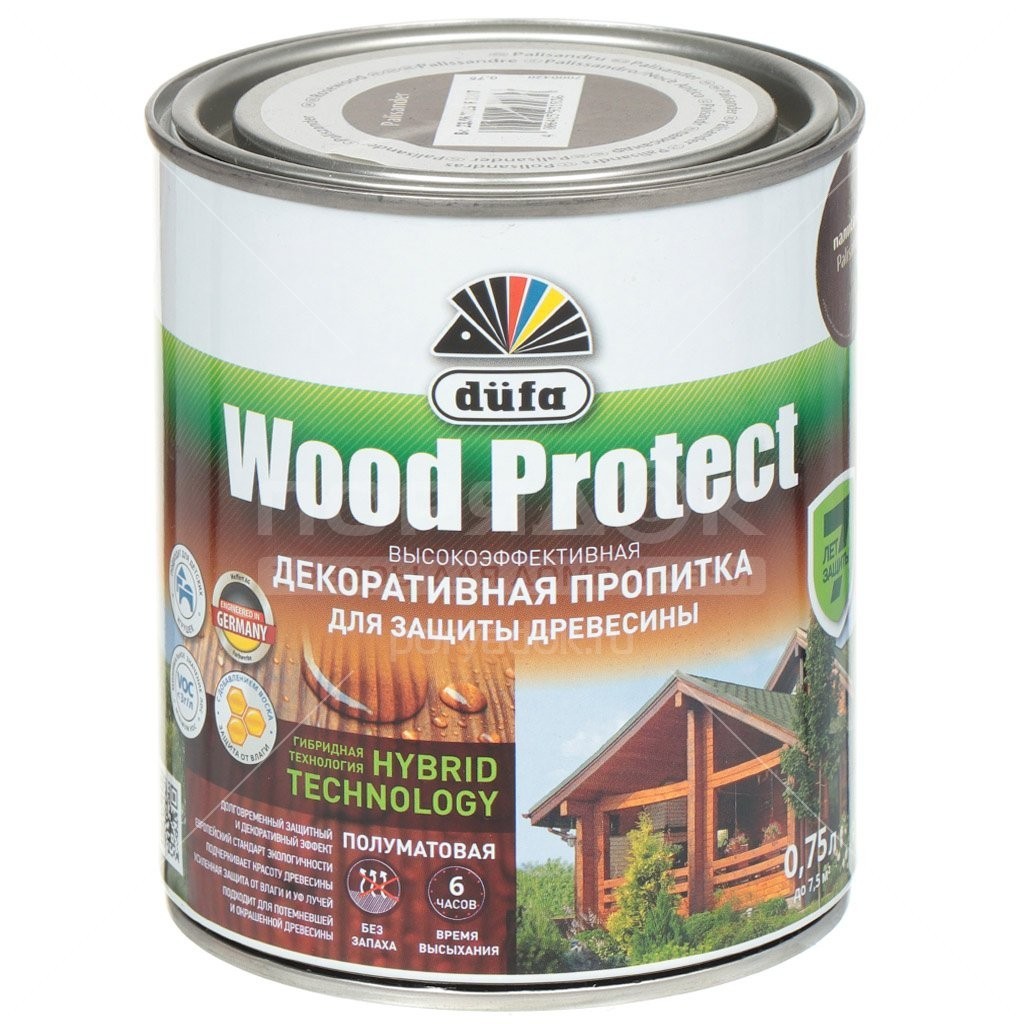 Пропитка декоративная для защиты древесины Бесцветная 0,75 л Dufa Wood Protect