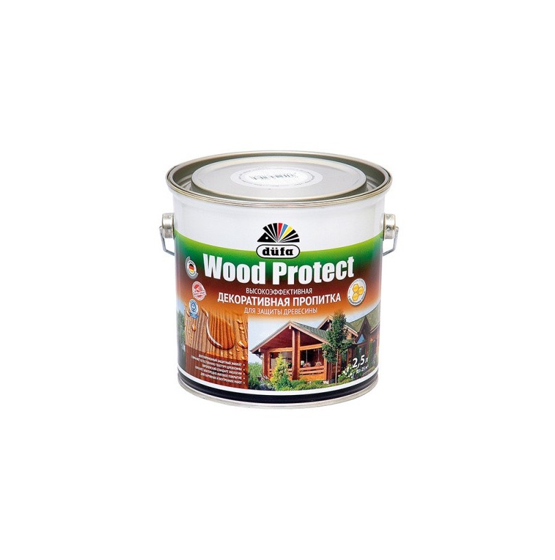 Пропитка декоративная для защиты древесины Бесцветная 2,5 л Dufa Wood Protect