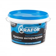 Краска в/д интер. супербелая 3 кг "KRAFOR" (син.) - фото - 1