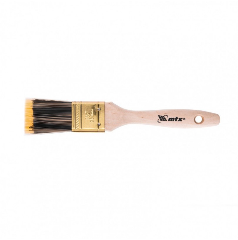 Кисть плоская Golden 1.5", искусственная щетина, деревянная ручка MTX - фото - 1