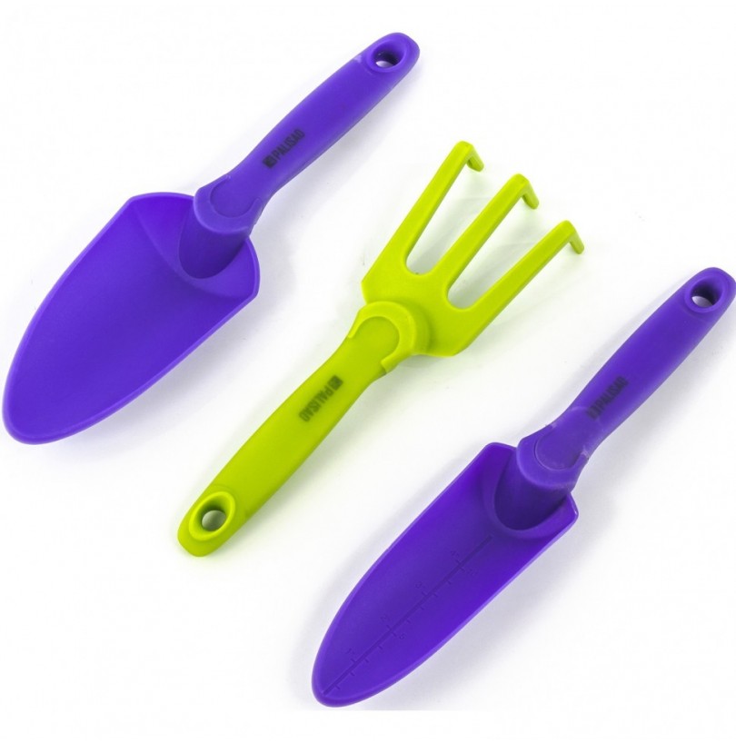 Набор садового инструмента, пластиковый, гелевые рукоятки, 3 предмета, Nylon Soft, Palisad - фото - 1